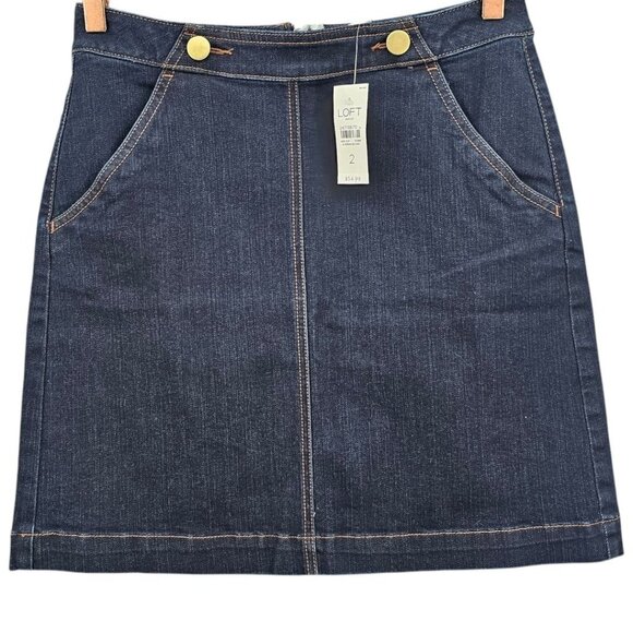 Ann Taylor Loft Womens 2 Denim Mini Skirt NWT‎ - Picture 2 of 10
